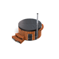 Skargards Regal hot tub with benches and a smoke detector attached.