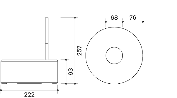A technical sketch of the Skargards Regal 220, displaying its dimensions.