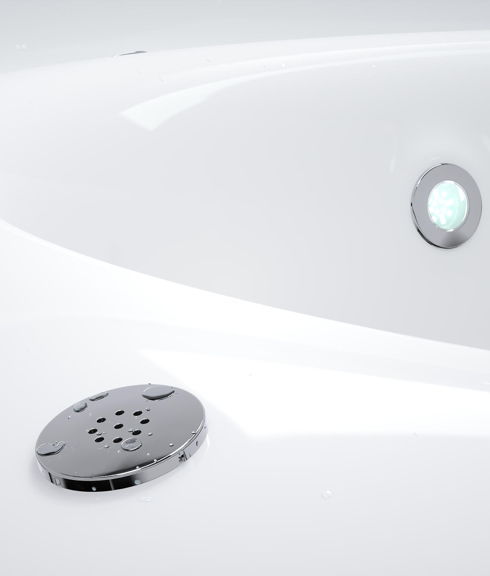 Sprudelsystem Nahaufnahme des Luftsprudelsystems, das in einem Hot Tub installiert ist