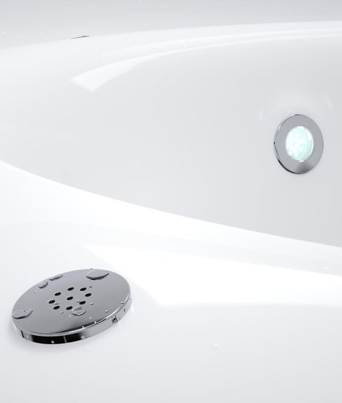 Skargards bubbelsysteem Productfoto van het bubbelsysteem in een houtgestookte Skargards hottub