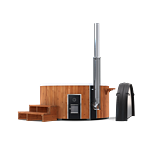 Skargards Regal hot tub with wood stove and accessories.