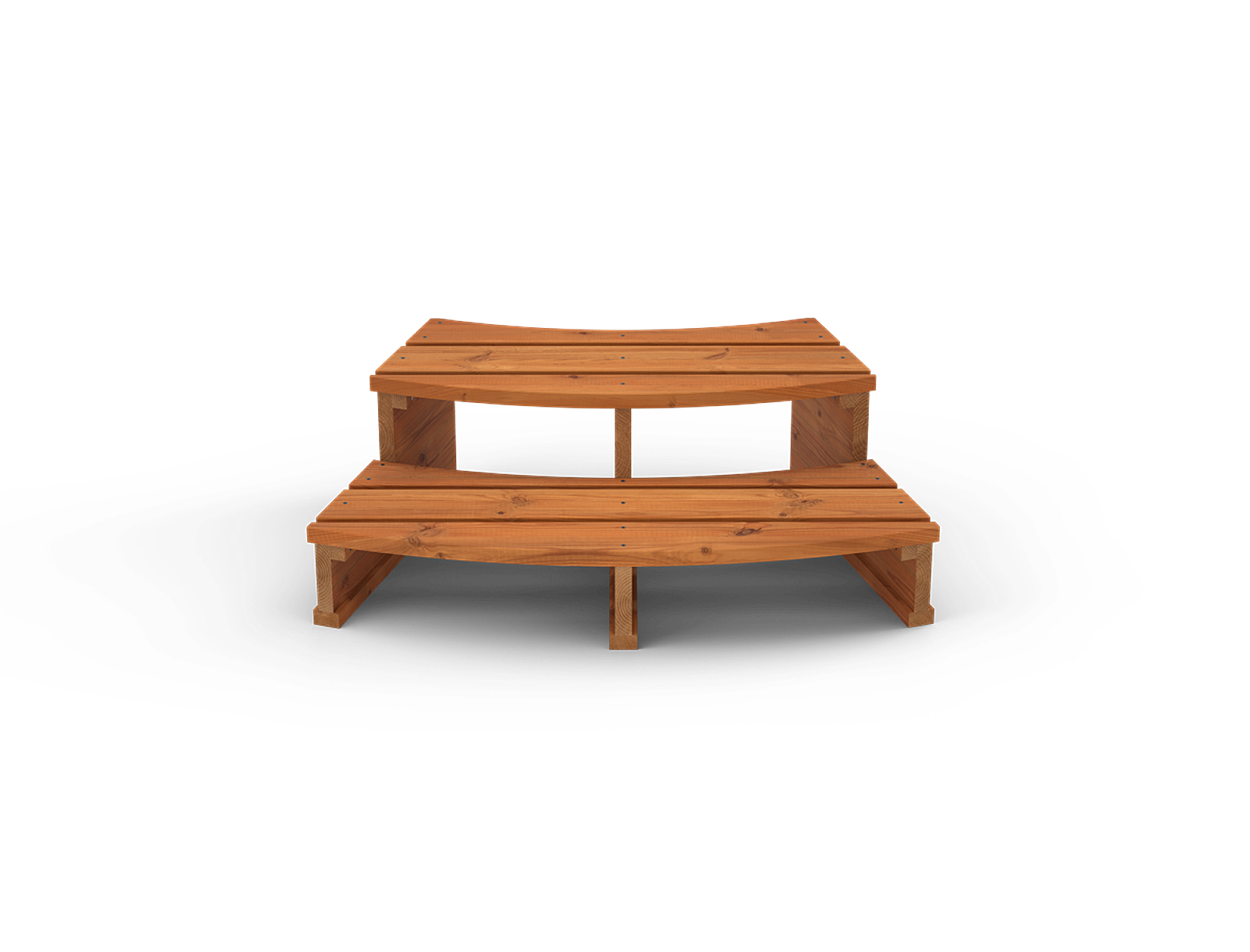 Two-tier step for Skargards hot tubs, transparent design.