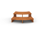 Two-tier step for Skargards hot tubs, transparent design.