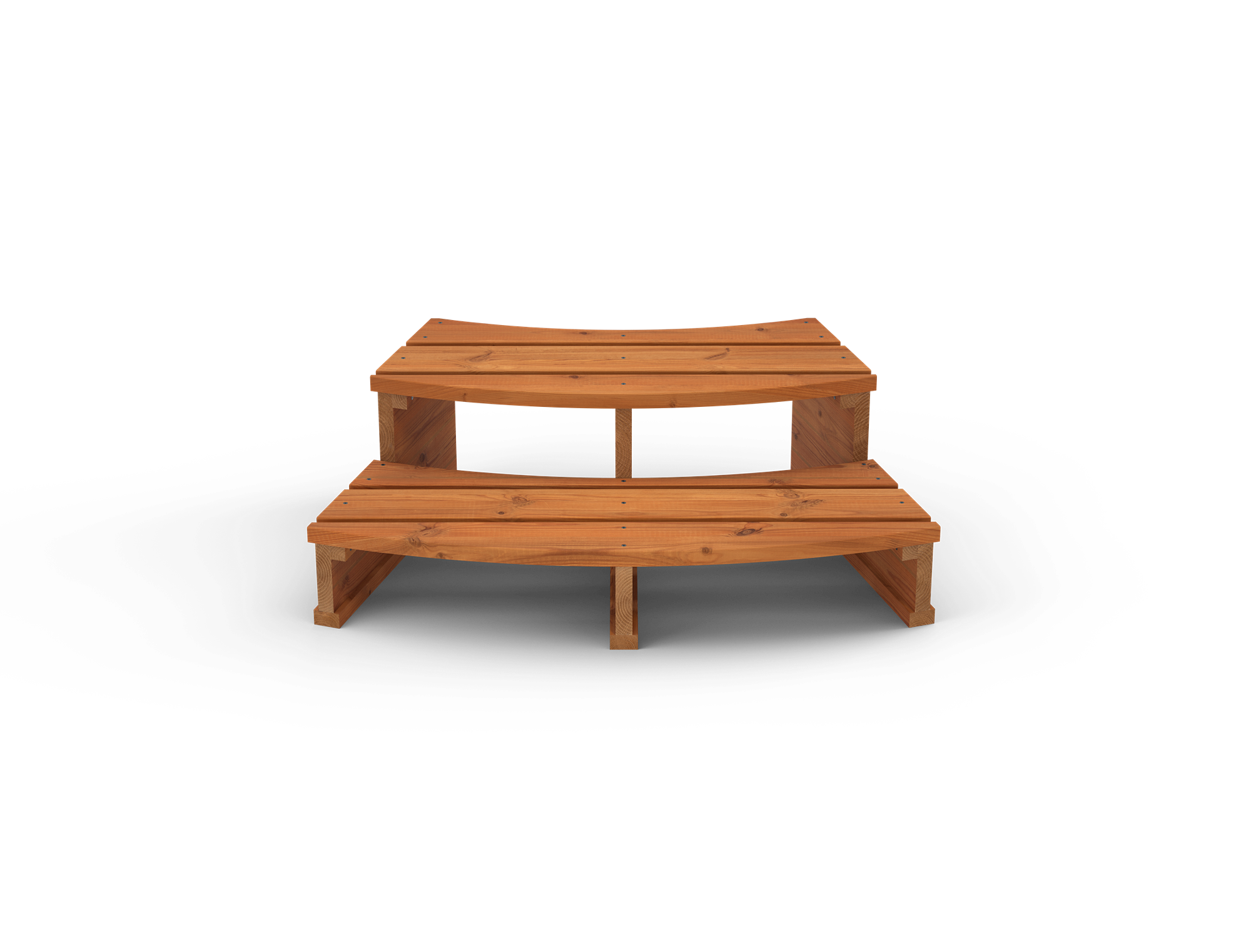 Two-tier step for Skargards hot tubs, transparent design.