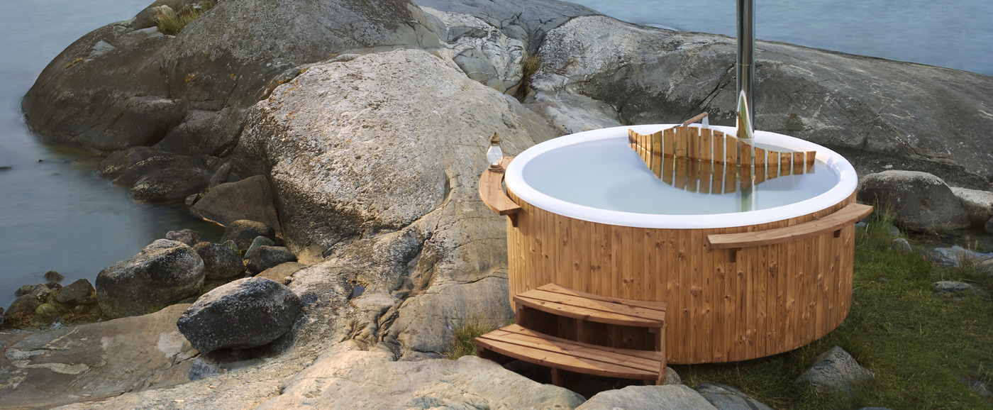 bain en bois,bain nordique,vue panoramique,bain ovale