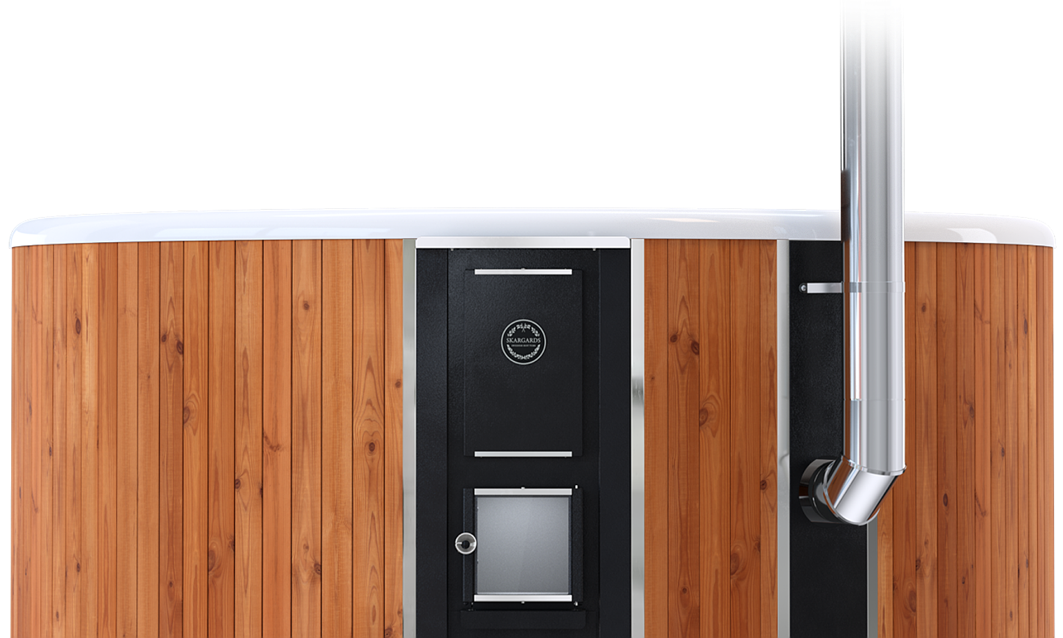 The Skargards Regal DualBurn hot tub, showcased from the front.