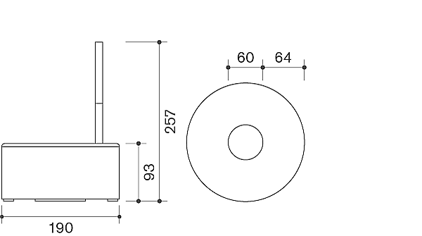 A technical sketch of the Skargards Regal 190, displaying its dimensions.