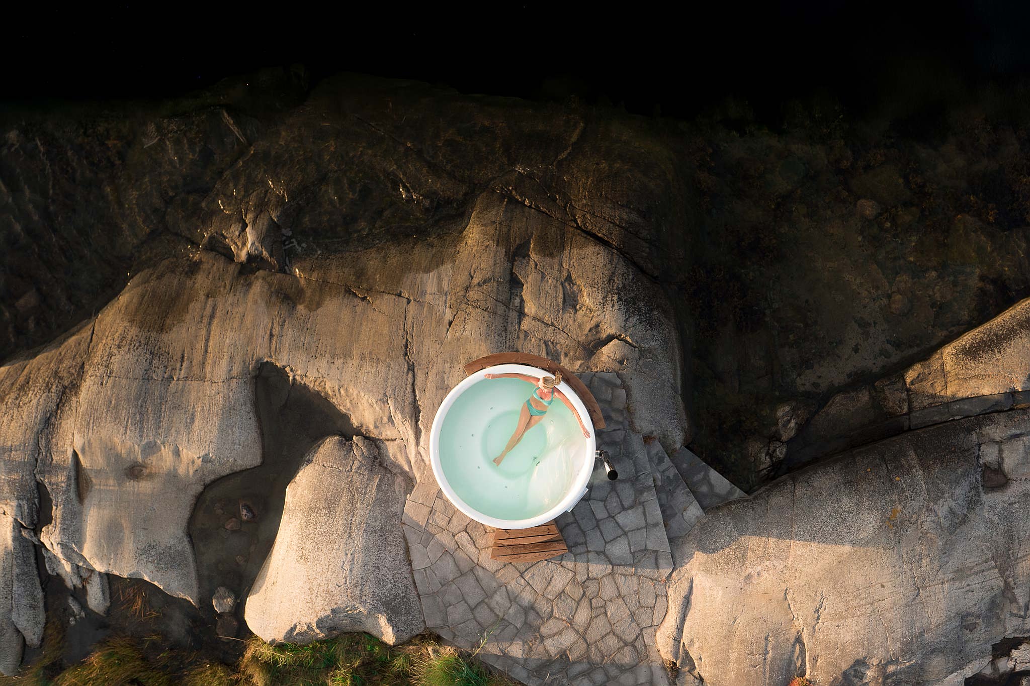 A Skargards Regal hot tub in a serene setting with natural surroundings, evoking a sense of peace.