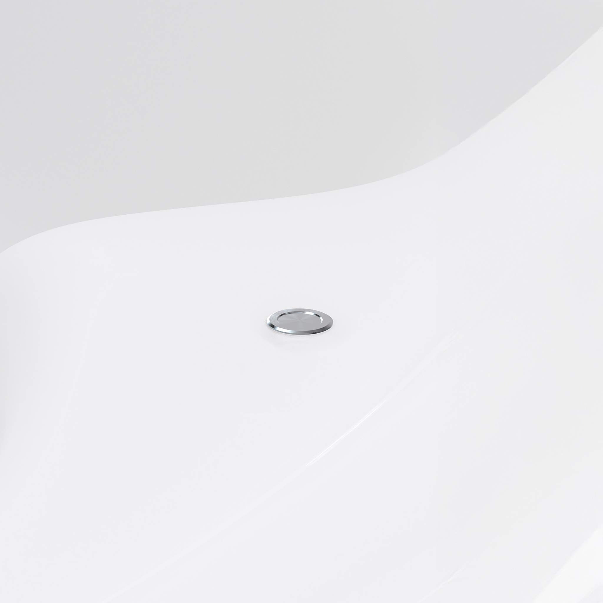 A white hot tub with a silver faucet on its side.