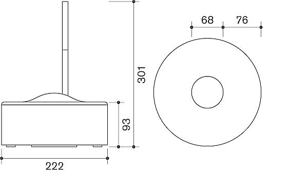 A technical sketch of the Skargards Panel 220, displaying its dimensions.