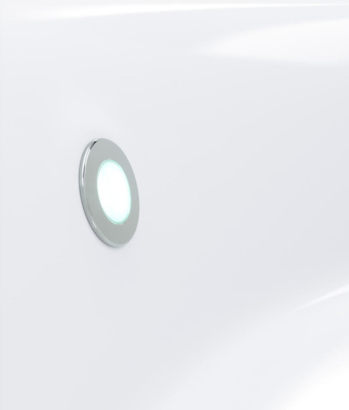 Product picture of the underwater lighting installed in the tub of the wood-fired Regal hot tub
